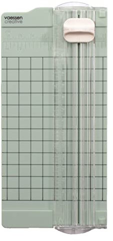 Vaessen Creative 2137-062 Mini Massicot, 6,5 x 15,3 cm, Petit Outil pour Créer des Cartes et Loisirs Créatifs avec Papier, Verte Menthe
