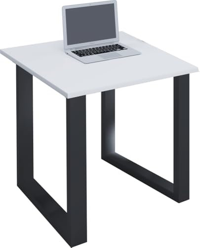 VCM Schreibtisch Schwarz/Weiß 80x50x76 cm Holzwerkstoff Büro und Homeoffice