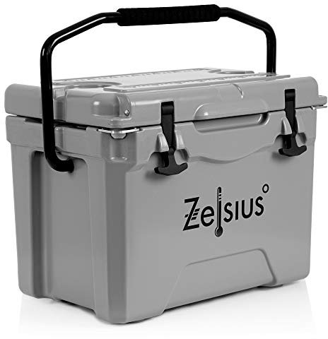 Zelsius Kühlbox 25 Liter | Coolbox | Tragbare Cooling Box ideal für Auto Camping Urlaub Angeln Freizeit Outdoor | Thermobox für Warm und Kalt (grau)
