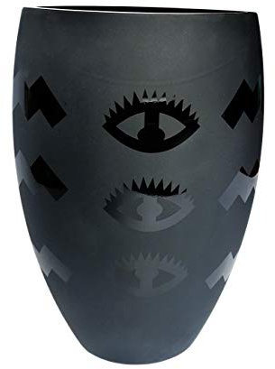 Jozefina Art Factory, handgefertigte, mundgeblasene künstlerische Glasvase, wie Murano-Stil, Eye Vase AZ11, 30 cm