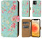 32nd Floral Series 2.0 - Design PU Leather Book Wallet Case Cover for Apple iPhone 12 Mini (5.4), Designer Flower Pattern Wallet Style Flip Case With Card Slots - Spring Blue