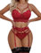 Lucyme Underwear Women G String Damen Sexy Dessous Women's Lingerie Sets Weihnachtskostüm Damen Sexy Weihnachts Dessous Sexy Unterwäsche Sexy Damen Unterwäsche Set Damen Sexy Weinrot S