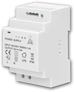 world-trading-net - Transformator für DIN-Schiene/Hutschiene (TH35), 12V/54W, IP20, Teilungseinheit 3