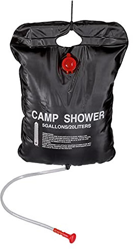 NET TOYS Praktische Solardusche mit Temperaturanzeige - Schwarz ca. 20 Liter - Hochwertiges Camping-Zubehör Campingdusche mit 20 Liter Fassungsvermögen