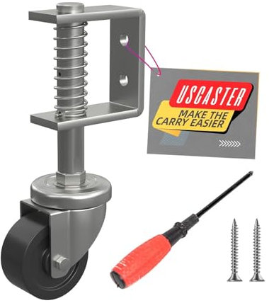 Uscaster Gate Wheel 5cm Gate Caster per cancello in legno Capacità 36cm Rlibberne di 360 gradi Ruote per cancelli caricati a molla con viti e cacciavite