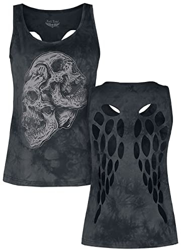 Rock Rebel by EMP Damen schwarzes Top mit Frontprint und Cut-Outs am Rücken XXL