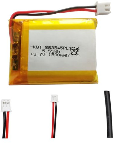 KBT 3.7V 1500mAh Li-Polymer Battery: 883545 Lipo Rechargeable Lithium-ion Replacement Batteries with JST Connector for Ar duino NodeMCU ESP32 Development Board Raspberry Pi UPS Board
