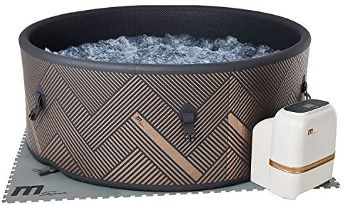 Happy Garden Spa Gonflable connecté Rond Ø192cm Mono - 8 Places, Spa Bien-être intérieur et extérieur Chauffant avec Jets massant