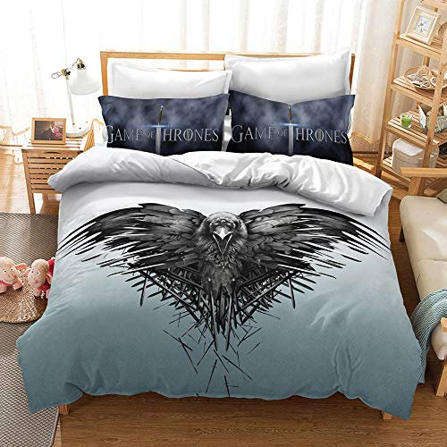 CHAOSE King Bedding Bettbezug-Set ? Game of Thrones 3-teiliges Mikrofaser-Bettdecken-Set, Bettbezug Und 2 Kissenbezüge Für Männer Und Frauen (Stil 05,220 x 240 cm)