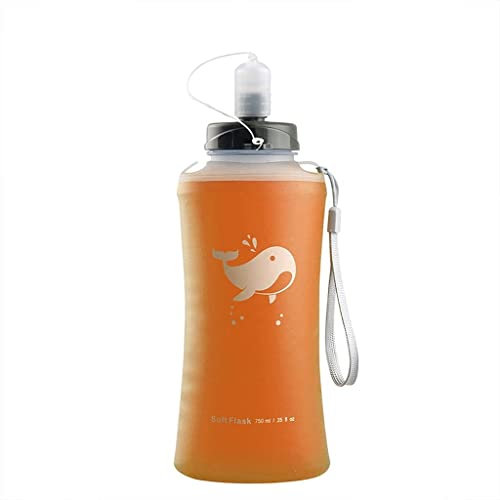 Bottiglia Acqua Bottiglia Borraccia in Silicone Pieghevole, Borraccia Portatile per Esterni con Bilancia per Sport Fitness/Arrampicata, 750ml/25oz Borracce Borraccia Sportiva (Color : D-Orange)