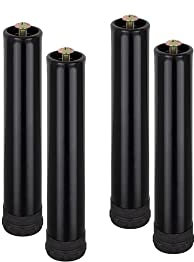 i-flair Metallfuß Möbelfuß Stützfuß, 4 Füße in 20 cm Höhe in I-Form zum Nachrüsten für Möbel wie Lattenroste, Betten, Schränke usw. in Schwarz