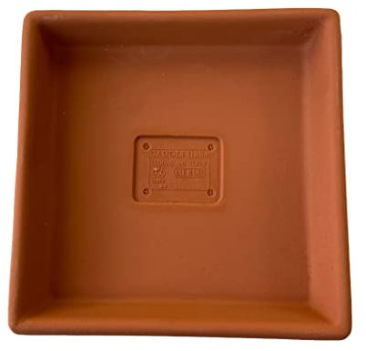 Garden Italia Floreros Plato Cuadrado en Resina LQR 51 cm. Interior 44 x 44 en Resina Color Terracota Made in Italy para Exteriores - irrompible - Resistente a Las heladas - Robusto