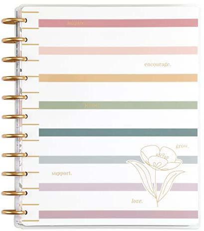 Happy Planner 12 Monate Lehrer Schülerplaner - Juli 2023 - Juni 2024 - Tages-, Wochen- & Monatliche Disc-Bound Seiten - Homeschool Layout - Dezente Raffinesse - Großer Planer 21,6 cm x 27 9 cm