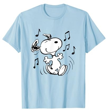 Peanuts - Snoopy Dancing T-Shirt, Unisex, Kurzarm, Blau, S