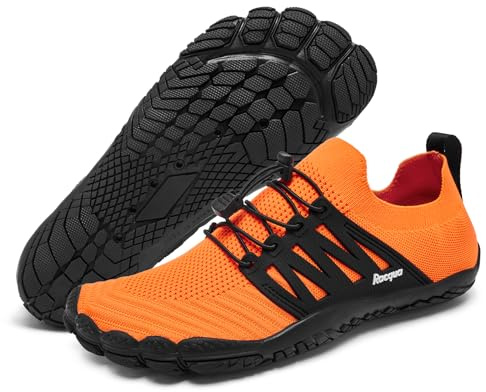 Racqua Non Slip Breathable Aqua Barefoot Swim Quick Dry Water Shoes Pool Hiking Beach Shoes for Men Women Orange EU45=UK11.5