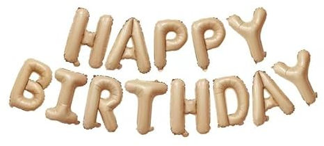 Karamell Happy Birthday Ballon Banner 16 Zoll Mylar Folie Buchstaben für Jungen Mädchen alles Gute zum Geburtstag Party Dekorationen Zubehör