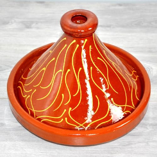 Tajine marocain, faitout, faitout marocain, faitout en maroc émaillé, pour 4 à 5 personnes, marmite en terre cuite originale, fabriquée à la main à Marrakech