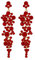 FDEETY Kronleuchter Tropfen Ohrringe Gold Rhinestone Legierungs Bolzen Ohrringe für Frauen Hypoallergene Lange Ohrstecker mit Cubic Zirkonia Hochzeit Braut Party Ohrschnuck(Rot)