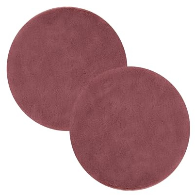 Astra Hochwertiger Kunstfell Teppich flauschig - Teppich Wohnzimmer - Hochflorteppich Lammfell Schaffell Accessoire - Dekofell 2er Set Bordeaux Rund Ø 35 cm