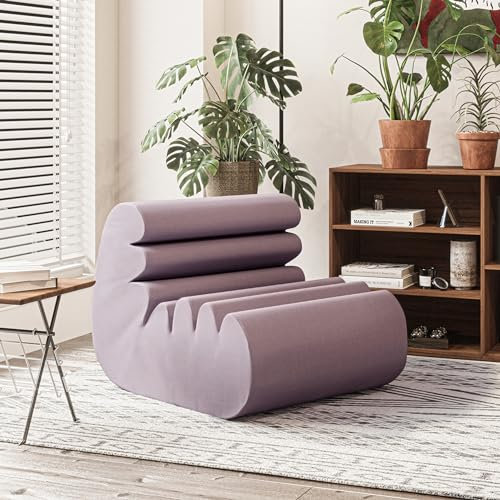 BNCKTRD Lesesofa/Bequemer Lesesessel mit Rückenlehne für Erwachsene/Faules Klein Sofa/Moderner Loungesessel für Wohnzimmer, Arbeitszimmer, Schlafzimmer, Balkon Lila