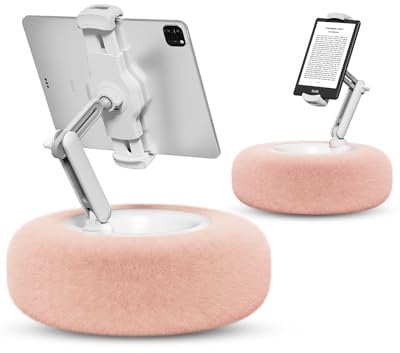 viozon Supporto per tablet Kindle, compatibile con telefono/tablet, iPad, iPhone, Kindle, supporto per cellulare, altezza regolabile, 5,7 pollici, colore rosa