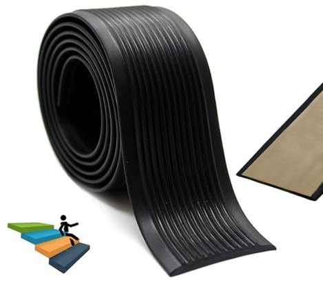Treppenkantenprofil PVC Selbstklebend Kantenschutz Antirutsch-Profil Winkelprofil Treppenkantenprofil PVC Stufenkantenprofil In 10 Längen & 9 Farben Integral Anti Rutsch Streifen Treppe ( Color : Nero