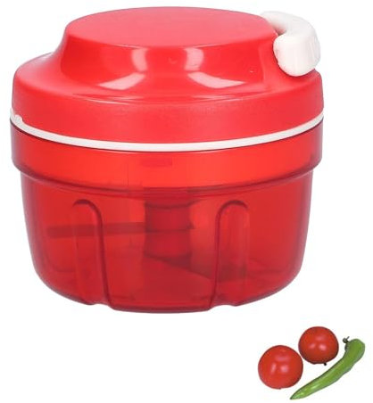 ANBOO Zwiebelschneider, Rot Zwiebel Zerkleinerer manuell mit Kabelzug, Küche, Haushalt, Gemüsezerkleinerer, Multifunktionszerkleinerer, manuell, Zwiebel, Knoblauch, Gemüse, Fleischwolf