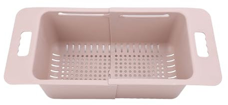 Chest Freezer Basket, 15 to 25KG Bearing Freezer Storage Bin Expandable with Handle, Universal Adjustable Deep Freezer Organizer Bin for Kitchen (Pink)