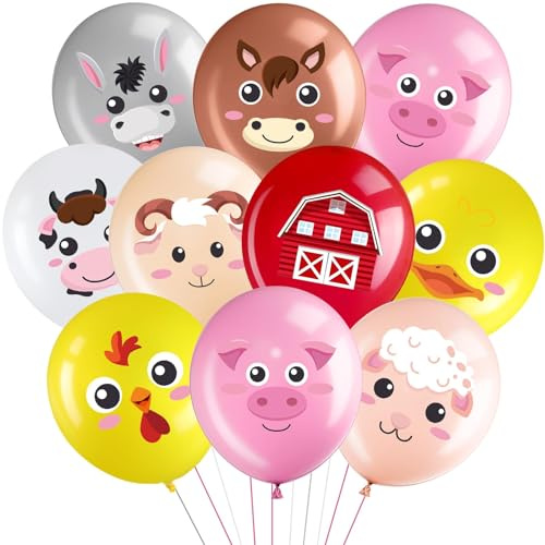 Tier Luftballons zum Thema Bauernhof Geburtstag Deko für Kindergeburtstag (45pcs)