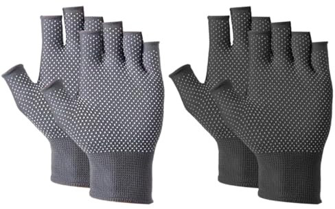 Guantes sin dedos Protección UV, 2 pares de guantes ligeros hasta la muñeca para mujer, hombres y mujeres para soporte de muñeca, para conducir en verano al aire libre, multicolor, negro, gris