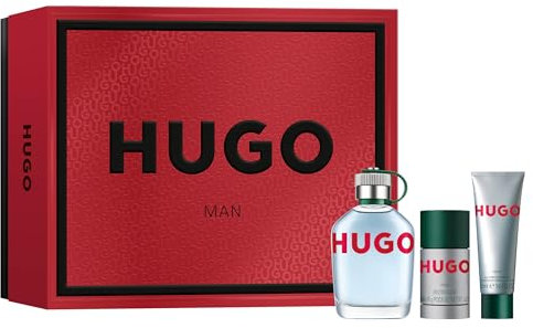 Estuche HUGO para hombre de 3 piezas Estuche de regalo festivo HUGO Man Eau de toilette