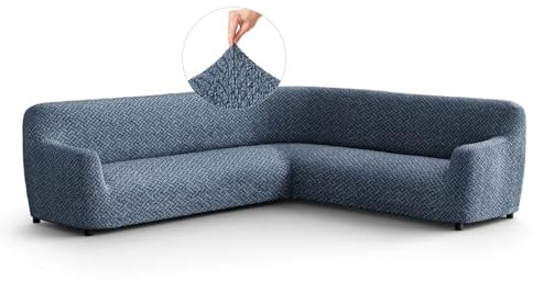 PAULATO - Sofabezug Ecksofa-Husse aus der Kollektion Venezia Mikrofaser, kratzfestes und maschinenwaschbares Gewebe, WavyTech-Technologie, Made in Italy - Venezia Blau