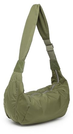 EnhbZoilism Borsa Unisex in Nylon, Borsa a Tracolla Leggera e Impermeabile, con Tracolla Regolabile, Verde, Taglia Unica