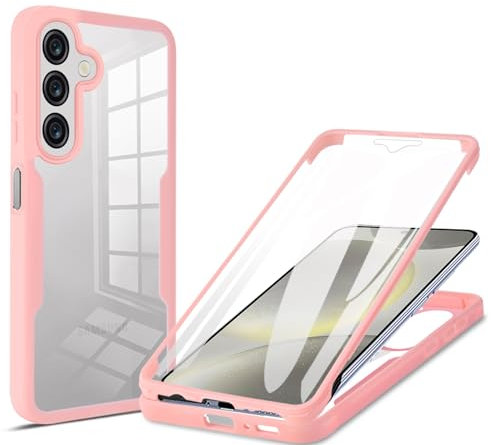 GOGME Cover per Samsung Galaxy A16 - Con Proteggi Schermo, Custodia Antiurto, Anticaduta, Resistente ai Graffi, Bumper Protettivo Elegante, Rosa