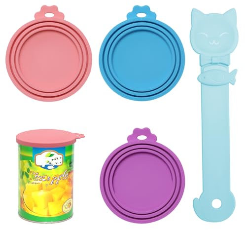 Dosendeckel für Dosen, Dosendeckel für Hundefutter, 3 Standardgröße, mit Löffel, wiederverwendbar, Silikon-Dosendeckel, universal, für Haustier, Katze, Hund, Lebensmittelaufbewahrung, 3 Stück