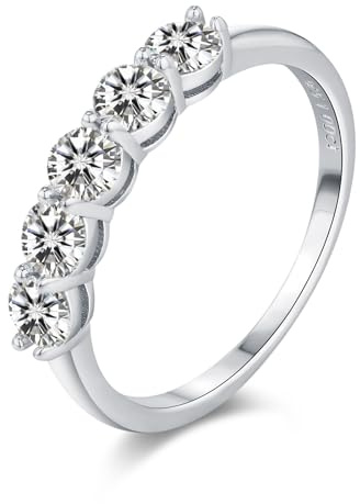 Moissanite Ring Damen 925 Sterling Silber Schmuck Verlobungsring Eheringe