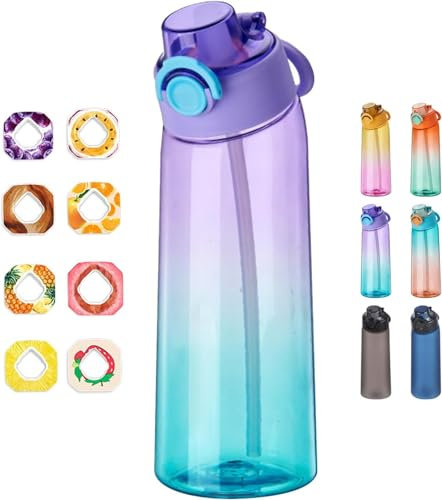 Justpod® | Air Borraccia Up To 900ml | +3 POD INCLUSE | Idea Regalo | TOP GUSTI | Senza BPA | Starter Up Set borracce | Frutta (Gradiente Viola-Blu)