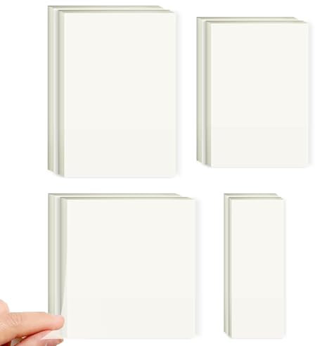 400 hojas de notas adhesivas transparentes, resistentes al agua, reescribibles, 4 tamaños para la escuela, accesorios de escritorio aesthetic,studenten gadgets,papelería, oficina, papelería, hogar