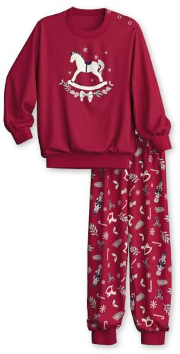 CALIDA Family & Friends Mädchen Bündchen-Pyjama Kinder, aus 100% Bio-Baumwolle, mit weichen Rippbündchen an den Abschlüssen