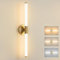 Actask LED Wandleuchte 360° Wandbeleuchtung Innen Wandlampe Wasserdicht IP44 57cm 8W 800Lumen 3CCT Einstellbar 3000K 4000K 6000K Badleuchte Bilderlampe Für Wohnzimmer Badzimmer Schlafzimmer - Gold