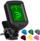 AMFUN Accordeur de Guitare, Accordeur à Pince Compact avec Médiator, Pince Tuner Portable avec Ecran LCD 360° Rotation, pour Guitare, Ukulélé, Basse, Violon Et Autres Instruments À Cordes