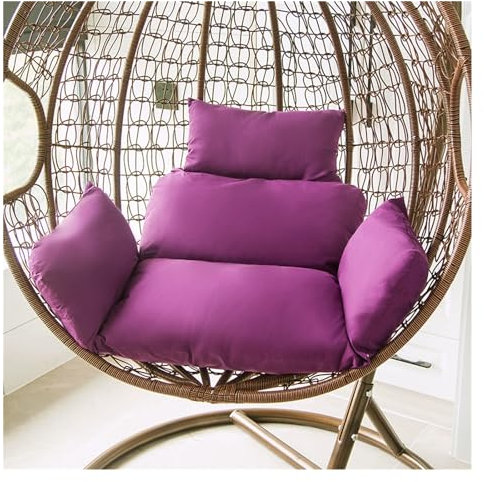 UZAMIRLEX Gartenschaukel Sitz Ei Stuhl Kissen, Wohnkultur Innen Außen Terrasse Hof Garten Strand(Purple)
