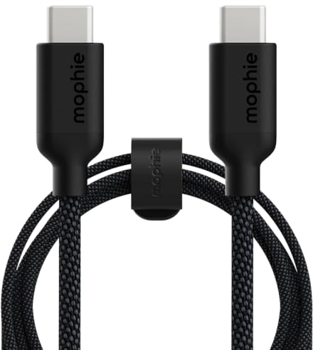 Mophie Charge Stream USB-C to USB-C 1m/3ft Cable - 60W Power Delivery, Enduraflex Silicone, Ultra-Durable Braided Design for Everyday Use