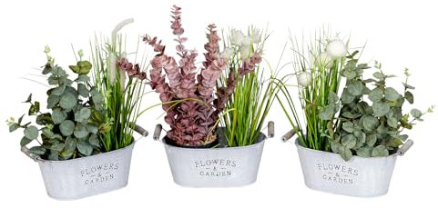 levandeo 3er Set Pflanzkübel L25cm Metall Pflanztopf Vintage Shabby Chic Balkon Garten Gartendeko Pflanzschale Blumentopf