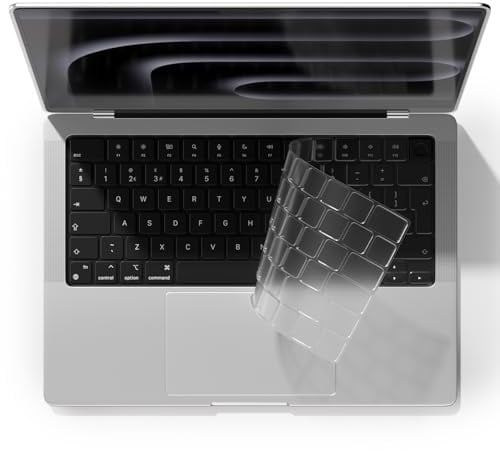 MasiBloom Tastaturschutz für 2025 MacBook Pro 14 Zoll (M5) Chip A3434 Tastaturabdeckung Folie Skin Protector Zubehör (transparentes TPU)