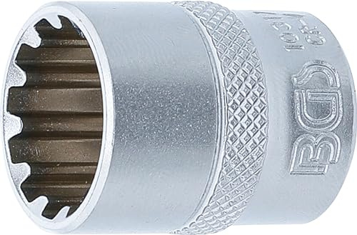 BGS 10317 | Steckschlüssel-Einsatz Gear Lock | SW 17 mm | Antrieb Innenvierkant 10 mm (3/8) | Gear Lock (Multiprofil) | Chrom-Vanadium-Stahl | mit Rändelung