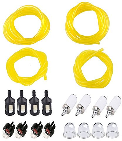 Podoy Tygon Fuel Line für Poulan Unkrautjäter Kettensäge Teile Repower Fuel Line Kit 4 Größen mit Snap In Primer Birne Zf1 Kraftstofffilter Handwerker Schnurtrimmer Gebläse Gebläse für 2 Zyklen