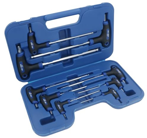 AB Tools Metric MM Allen Hex Ball Ended and Straight T Bar Handled 2mm - 10mm 9pcs