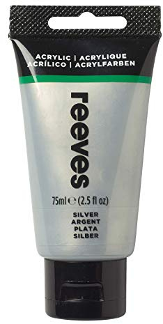 Reeves Acrylic Paint - Highly Pigmented Paint for Hobbyist, Leisure & School - Silver, 75 ml