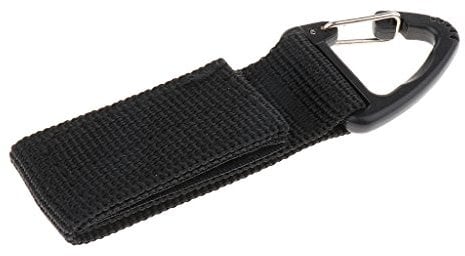 MagiDeal Outdoor Sport Rucksack zum Hängen Nylon mit Klettverschluss Gurt Band mit Karabiner Haken Camping Wandern Trekking Rucksack Hängenden Schlüsselbund Schlüsselanhänger, Schwarz